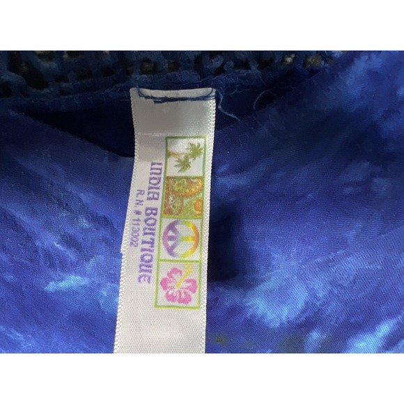 Indica Boutique Boho Tie Dye Dress Woman's Free Size Blue Festival - Picture 2 of 10